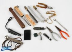 A collection of fisherman's tools. Five Priests made up of: Hardy 8