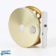 A fine Marryat Swiss made 2 5/8" fly reel with gold finish, button latch, rear tensioner, RHW, in - Image 2 of 2