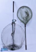 Sharpes of Aberdeen Gye Net, with aluminium frame with canvas strap, plus an Abu Garcia 600 small