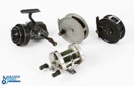 J W Young Reels (3) to incl The Ambidex Casting Reel with half bail arm, in black finish, a Youngs
