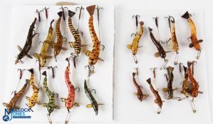 Percy Wadhams minnows, 10 various colours and sizes, large; Percy Wadhams minnows various colours