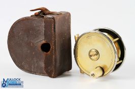 Robertson Maker, Glasgow brass and ebonite plate wind reel, 3.5