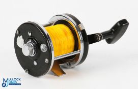 ABU Ambassadeur 9000C Multiplier Reel in black, with black counterbalance handle, on/off check, foot