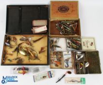 Mixed Selection of Lures and Baits - including tube spinners, spoons, leather bodies examples etc (