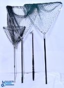 2x Fine Hardy Bros Folding Landing Nets, with aluminium and brass fittings, 2 x Snowbee waterproof