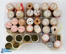 Box with various Pearsalls silks - 12 stout silks, 10 marabou, 7 naples, 16 gossamer and 6 pure silk