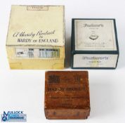 Collection of Card Reel boxes (3) comprising Hardy Bros George V for Perfect 2 7/8