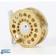 A fine Marryat Swiss made 2 5/8" fly reel with gold finish, button latch, rear tensioner, RHW, in - Image 1 of 2