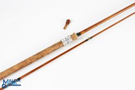 B James & Son, Ealing London, Richard Walker Mk IV 1960s split cane carp rod, 10ft 2pc, 28in