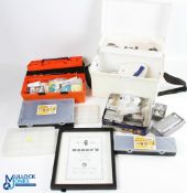 Fishing Weights and Moulds - small selection of 2-piece moulds for weights with a small selection of