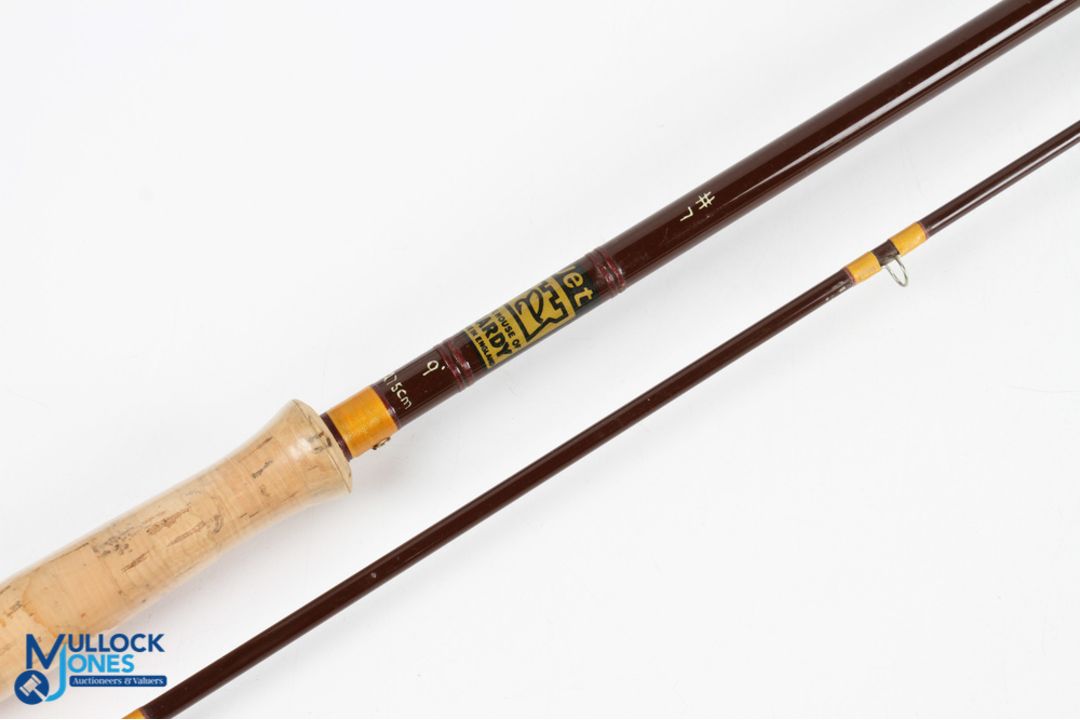 Hardy Alnwick "Jet" hollow glass fibalite trout fly rod 9ft 2pc line 7#, alloy uplocking reel - Image 3 of 4