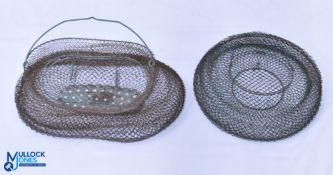 2 French Wire Fishing Baskets/Keep nets, one is made by Maillinox France