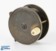 Chas Farlow Maker 191 The Strand, London, brass fly reel 3.5