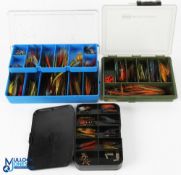 A very well presented and comprehensive collection of salmon tube flies and hooks, to include 1cm-