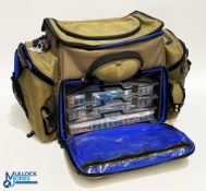 Bass Pro Shops Extreme Fishing Tackle Bag, large multi pocket canvas bag with webbing shoulder stap,