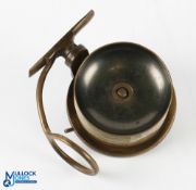 Mallochs Patent brass side caster salmon fly reel 3.25