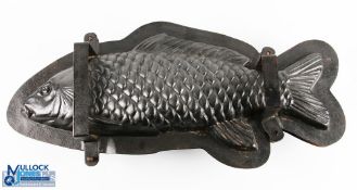 Seldom Seen c1900 German Piscatorial Chocolate Mould stamped Anton Reiche Dresden, each halve