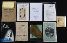 9x Assorted Fishing Catalogues including a rare small Farlow one made in the form of a cast case