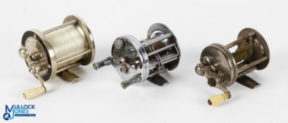 Pennell USA 60 multiplier reel, white counter balanced handle, steel pivot bearing, on/off check and