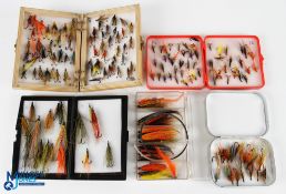 A comprehensive collection of salmon flies for all conditions, made up of: double sided wood box