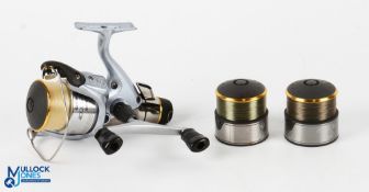Shimano Super 4000 GTM-RA fixed spool reel with 2x spare spools, good bail, rear tensioner, twin