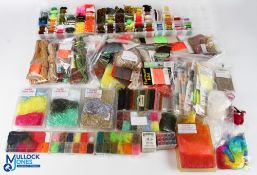 A collection of tying materials to include: 8 containers of dubbing by Partridge, SLF Davy, Wotton