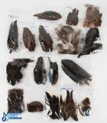 A fantastic collection of unused wings and bodies for tying trout flies, made up of snipe,