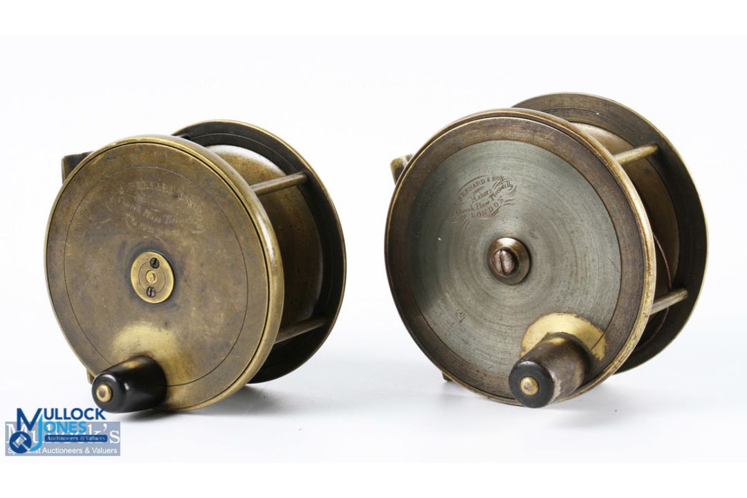 J Bernard & Son, 5 Church Place, Piccadilly, London - 4" plate wind wide spool salmon reel, oversize - Image 1 of 2