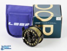 A scarce Loop Model 1 alloy large arbor fly reel No 2542 - 2.75