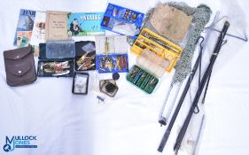 Period Fishing Accessories, a mixed lot to include Salmon and Trout flies, spoons, lures, weights,