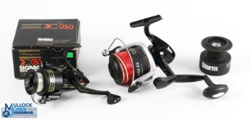 Storm Raider 65 fixed spool large reel with spare spool, runs very well, good bail, light use;
