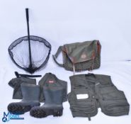 Fly Fishing Waist Coat, made by John Norris - size XL, plus a pair of Leeda wading thigh boots -