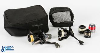 Fox Rage Ultron Pro fixed spool reel with 2x spare spools, good bail, front tensioner, very light