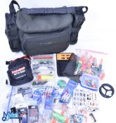 Green Insulated Fishing Carryall Carp Fishing Tackle Bag, plus a selection of coarse fishing