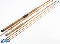 Hardy Alnwick split cane steel centred LRH spinning rod No E44434 9' 6