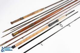A collection of old and new rods from Sweets of Usk: carbon spinning rod 9ft 6