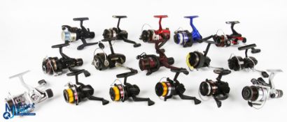 16x Assorted Fixed Spool Reels - including Ryobi, Shakespeare, Mitchell and others, all in used