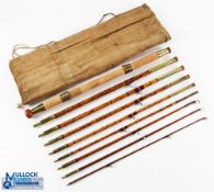 A rare and unusual unnamed Valise combination rod - making 8', 9' 6