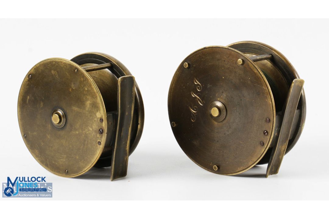 J Bernard & Son, 5 Church Place, Piccadilly, London - 4" plate wind wide spool salmon reel, oversize - Image 2 of 2