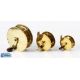 Unnamed brass crank wind reel 2.5" spool with horn handle on curved crank arm, 5 pillar frame; - Image 1 of 2