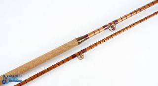 Interesting re-furbished Hardy double built steel centred split cane boat rod, 10' 6