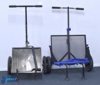 2x Fishing Seatbox Tackle box Trolleys, both with a tray fitting F/G (2)