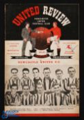 1952 Charity Shield match programme Manchester Utd v Newcastle Utd at Old Trafford 24 September