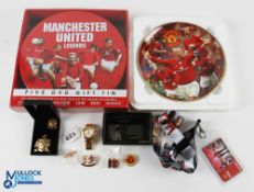 Manchester United Collectables, a good mixed lot to include Legends DVD set unopened, Danbury Mint