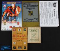 Small Rugby Miscellaneous Lot (5): RFU Handbook 1938-9, Playfair Annual 1949-50, Devon Barbarians