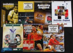 Australia Home Rugby Programmes (7): v Canada 1985 & 1996; v England 06/06/1998, 21/06/2003 & 17/