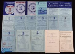 Selection of Wycombe Wanderers home programmes 1948/49 Leytonstone, 1949/50 RAF XI (charity fund