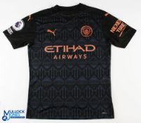 Kevin De Bruyne No 17 Manchester City 2020/21 away match issue football shirt - in black, Puma /