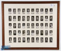 Large framed Rugby League/Union Cigarette Card Display: Lovely Ogden's mid 1920s b/w set of 50 to