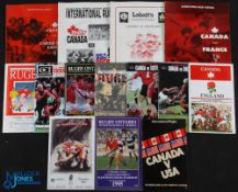 Canada Home Rugby Programmes (14): Wonderfully wide selection, some scarce: v England 1993 & 2001; v